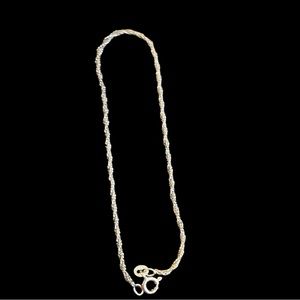Stamped 925 Italy Sterling Silver Bracelet 8.75" Twisted Rope Spring Ring Clasp